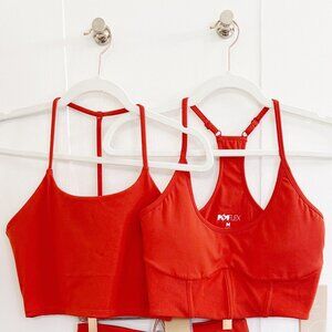 RARE POPFLEX CAYENNE CROP Plie Corset Crop Bralette and Flexy Crop Top NWT